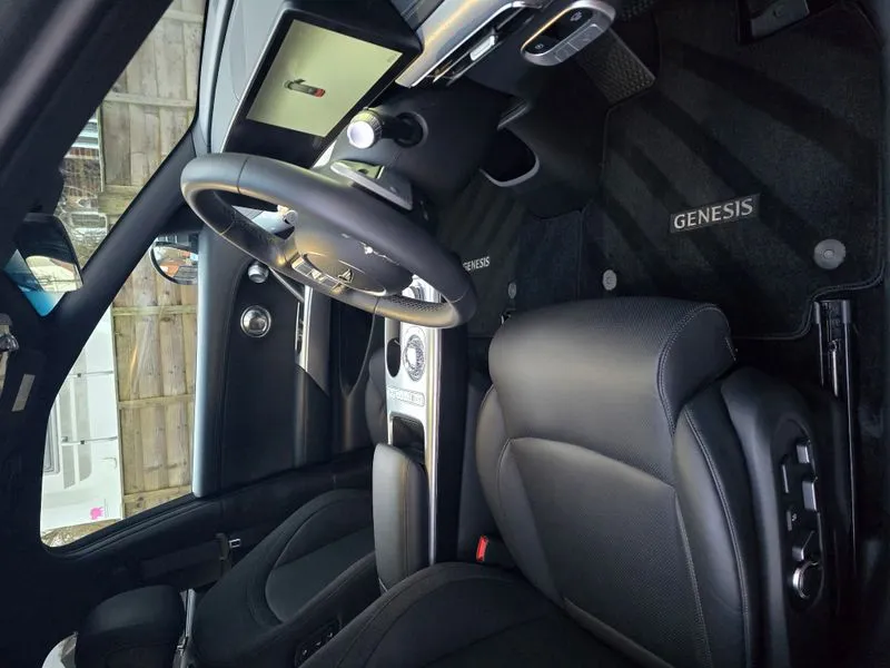 Genesis interior, passenger seat and dashboard view