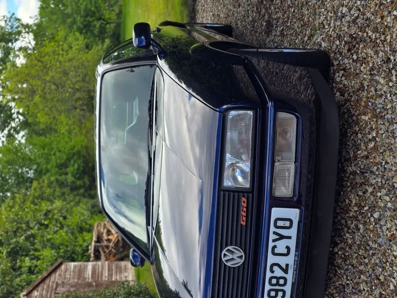 Dark blue classic Volkswagen Corrado G60 front view
