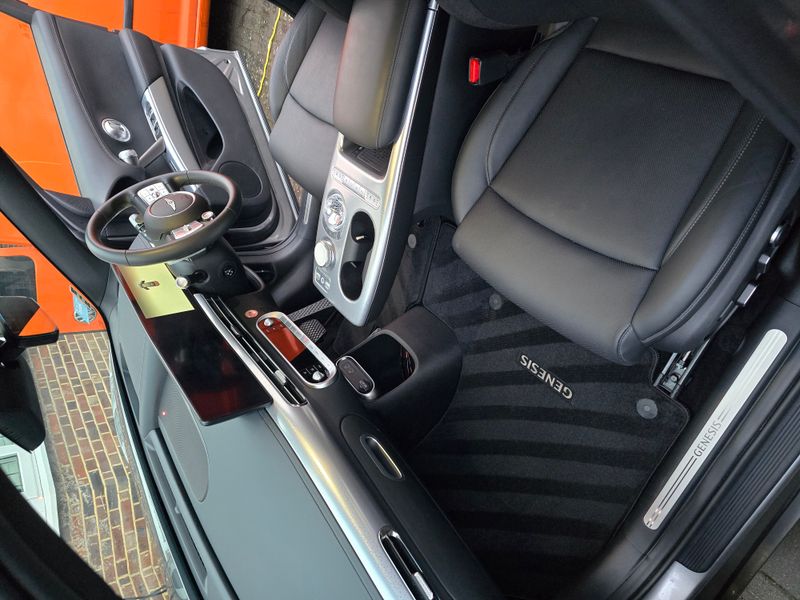 Genesis interior cabin view, passenger side and center console