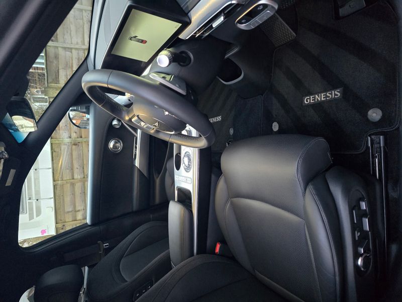 Genesis interior, passenger seat and dashboard view