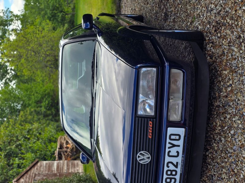 Dark blue classic Volkswagen Corrado G60 front view